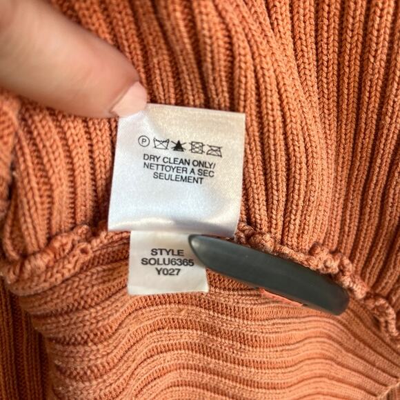 Sigrid Olsen Sport Ribbed Silk Blend Cardigan Rust Orange Waterfall Sweater 2X - Picture 7 of 15